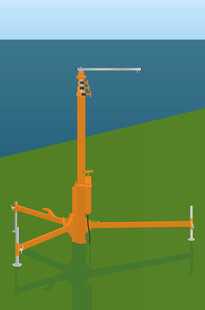 Deployable Free-standing Pole for windsocks diagram