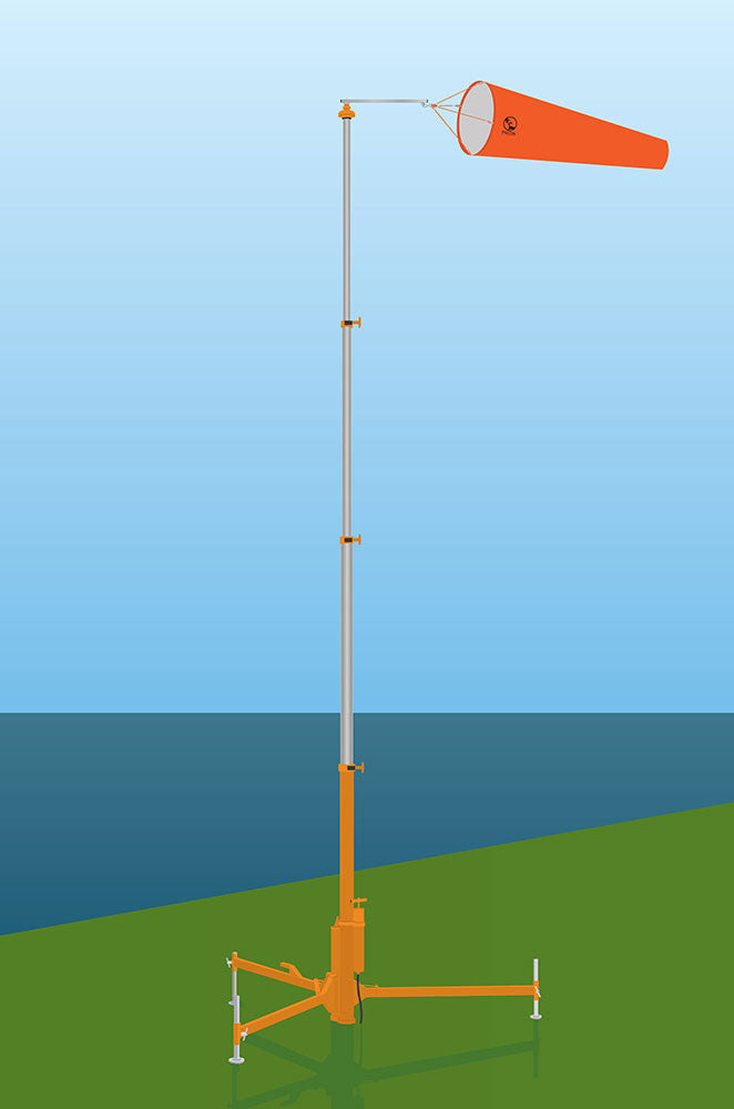 Deployable Free-standing Pole set up with diagram
